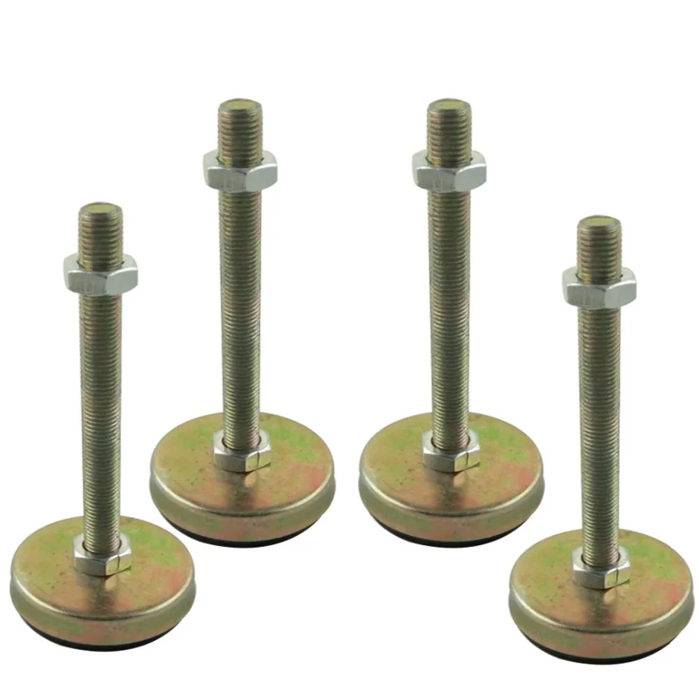 4pcs M12x120mm Thread Adjustable Foot Cup 62mm Base Diameter Articulated Leveling Foot for Furniture/Pipe Rack