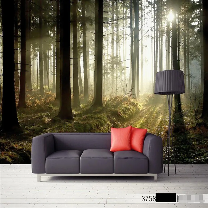 beibehang wall paper Luxury Quality HD Natural morning sunlight woods  3d large wallpaper wall mural papel de parede