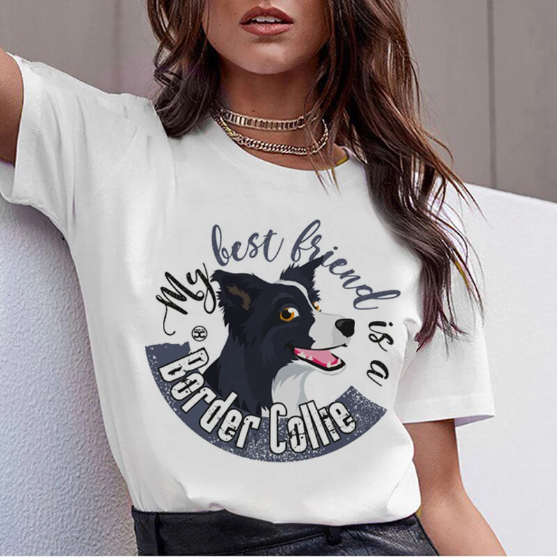 Beagle Border Collie Malinois 90s T Shirt Women Korean Bull Terrier Rottweiler T-shirt Cute Whippet Greyhound Tshirt Tops Female