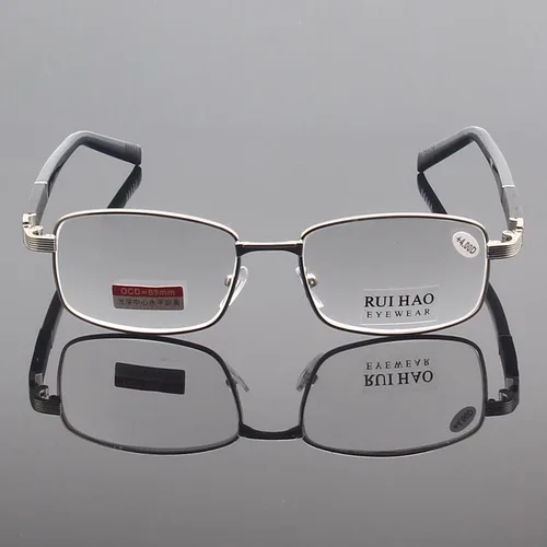 Imagen 2 del producto Gafas de lectura de marca, lentes de cristal transparente, gafas para presbicia, gafas de lectura + 1,00 ~ + 4,00, diseño de gafas rectangulares 1308