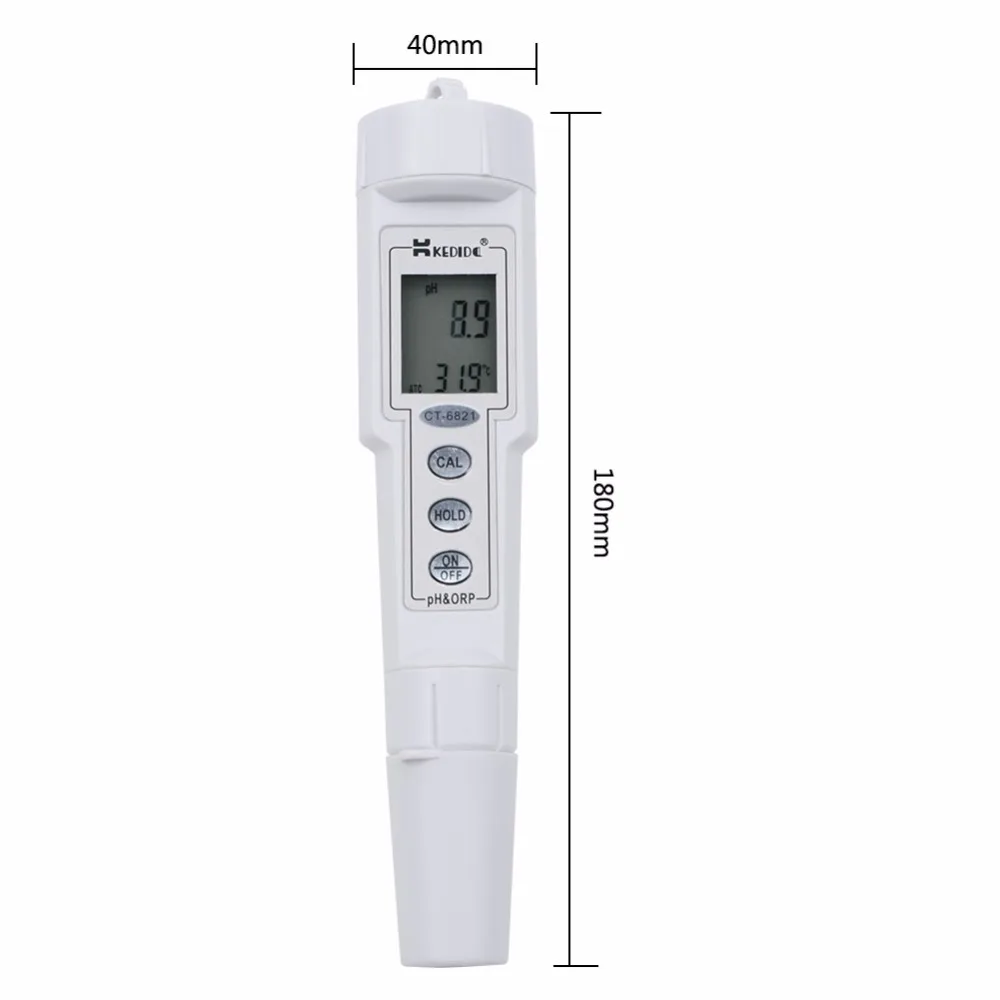 

Digital PH Tester ORP Meter 0.0-14.0pH 500mV Oxidation Reduction Potential Meter ATC CT-6821 Protable PH Meter ORP Tester