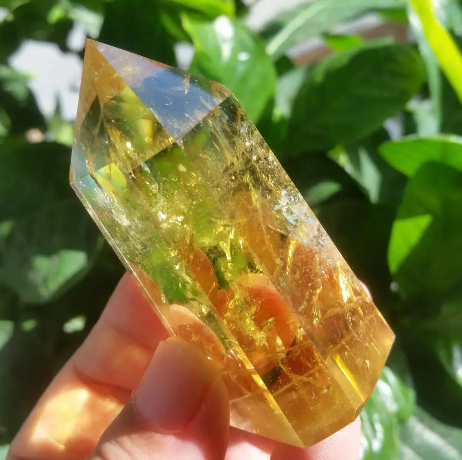 1pcs NATURAL Smoky Citrine QUARTZ CRYSTAL WAND POINT HEALING 70g