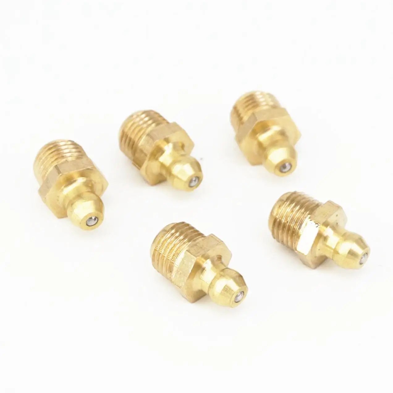 20pcs M10x1 /M10x1.5 Metric Male Brass Grease Zerk Nipple Fitting For Grease Gun