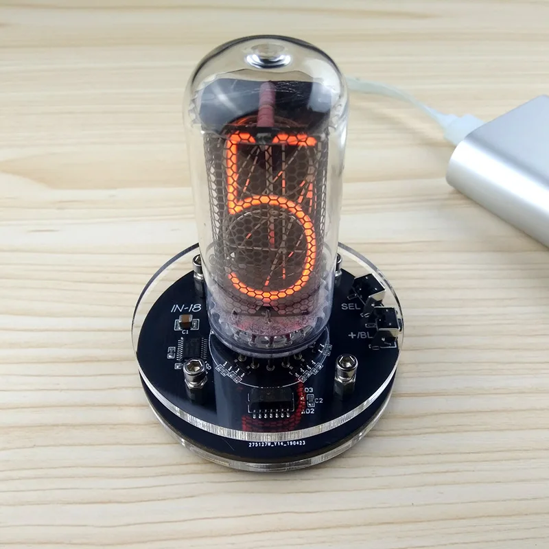 DYKB Digit Desk Nixie Clock USB Mini Vintage Single FOR IN-18 glow tube clock DS3231 Built-in 170v Boost module NO tube