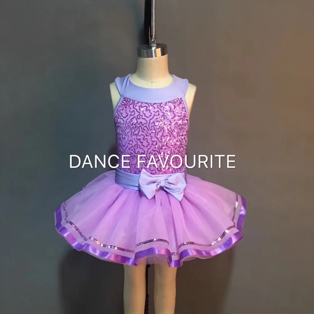 Lilac Sequin Spandex Bodice Ballet Costume Dancewear Ballet Tutu for Girl Stage Performance Dancewear Ballerina Tutu