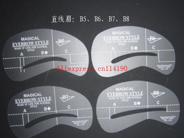 Brand new 500 sets/lot Magic Eyebrow Stencil Makeup Styles Eye Brow Template Make Up Tool shape