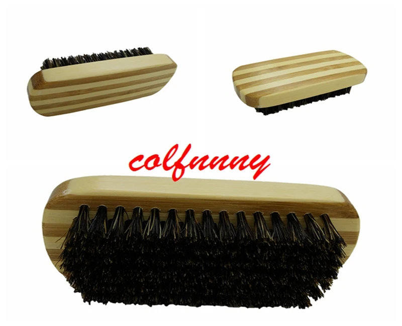 500pcs/lot Fast Shipping Natural Wild Boar Bristles Bamboo Wood Handle Beard Brush Size:10.5*5*3cm