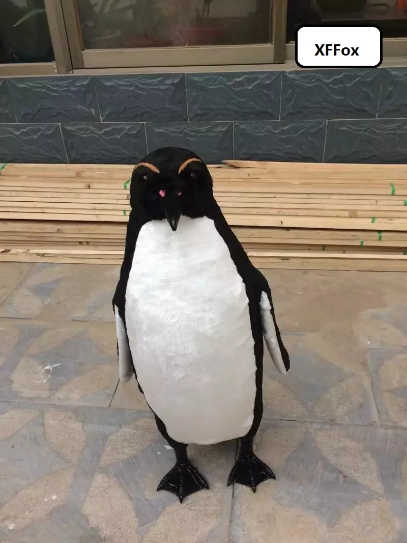 new simulation penguin model plastic&faux fur real life penguin toy gift about 75cm xf0735