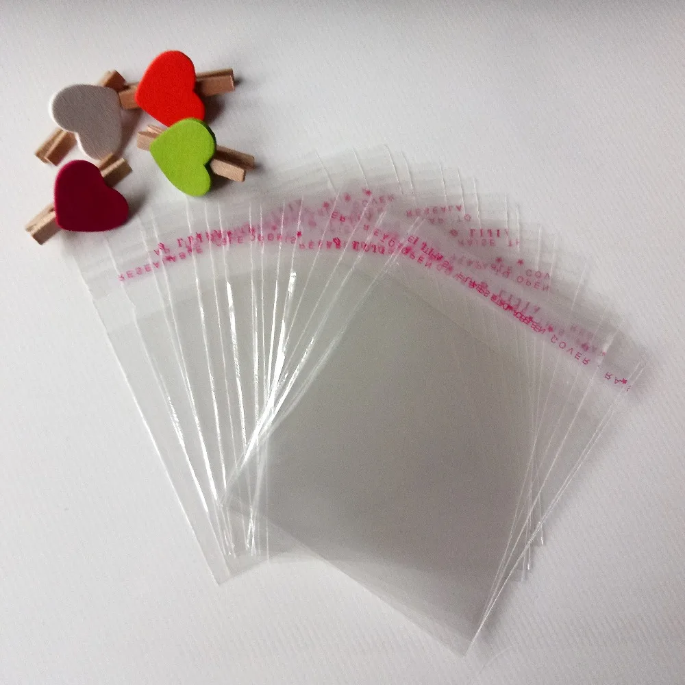 500pcs/lot Gift Packaging Bags Transparent Self Adhesive Seal OPP Plastic Cellophane Bag Jewelry Bags And Packaging Storage Bag