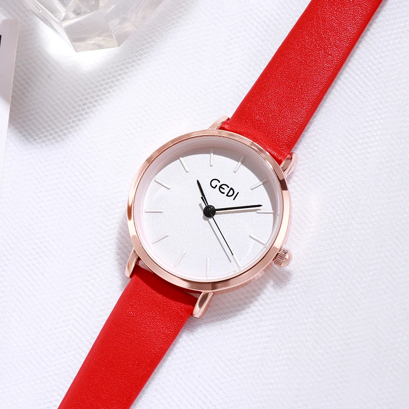 GEDI Thạch Anh Đồng Hồ Đeo Tay Xem Phụ Nữ Thời Trang Sang Trọng Montre Femme Thương Hiệu Hàng Đầu Đồng Hồ Da Bình Thường Phụ Nữ Đồng Hồ Reloj Mujer 2019