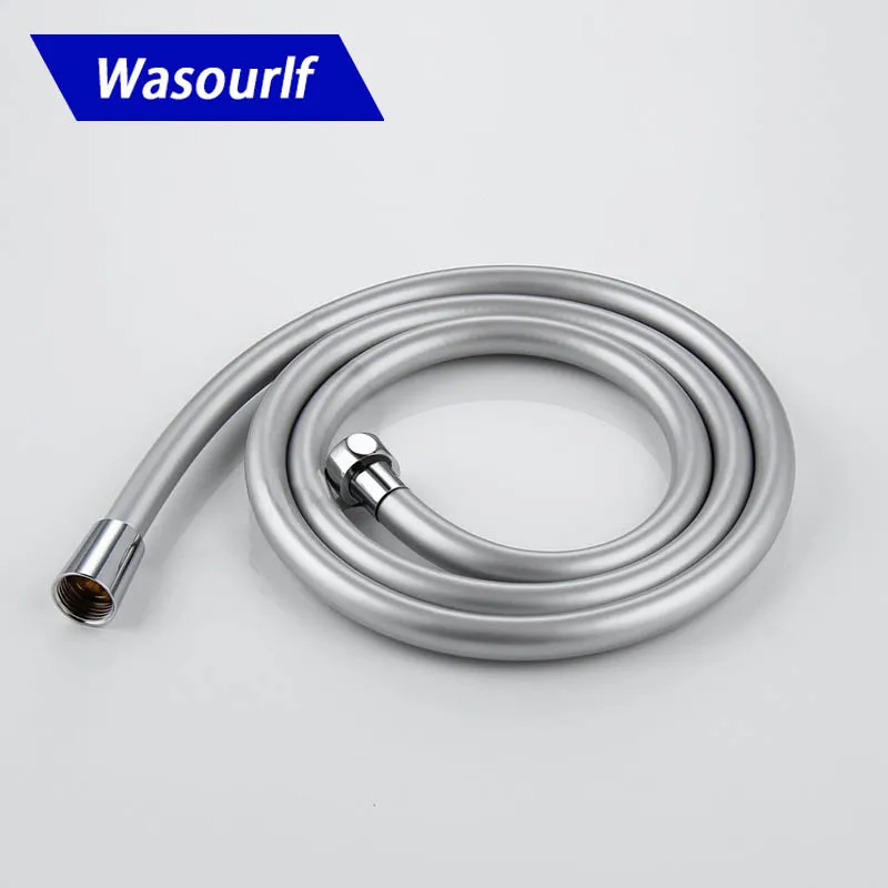 WASOURLF PVC 1.5 Metre Silver Shower Hose for Shower Head Bath Anti-twist Plumbing Hose 150cm Flexible Water Hoses Plastic Hotel