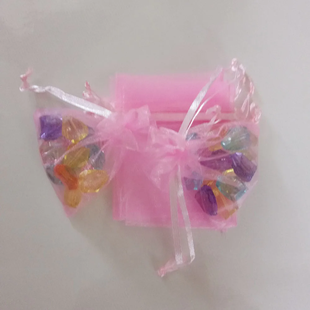 1000pcs Pink Gift Bags For Jewelry Bags And Packaging Organza Bag Drawstring Bag Wedding/Woman Travel Storage Display Pouches