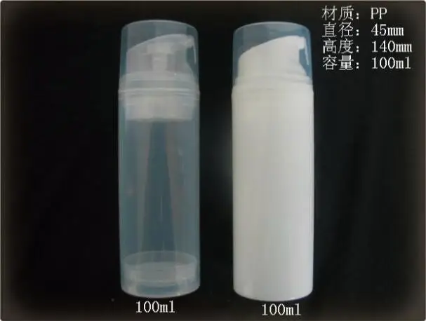 

100pcs 100ml white or clear airless vacuum pump lotion bottle with clear lid ,100 ml vacuum Cosmetic airless bottle