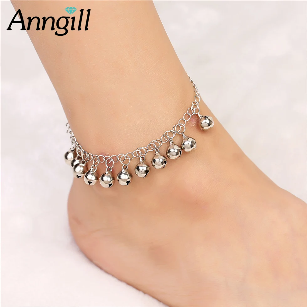 Vintage Bracelet Foot Jewelry Pulseras Retro Anklet For Women Girl Ankle Leg Chain Charm Jingle Bell Beach Bohemian Jewelry