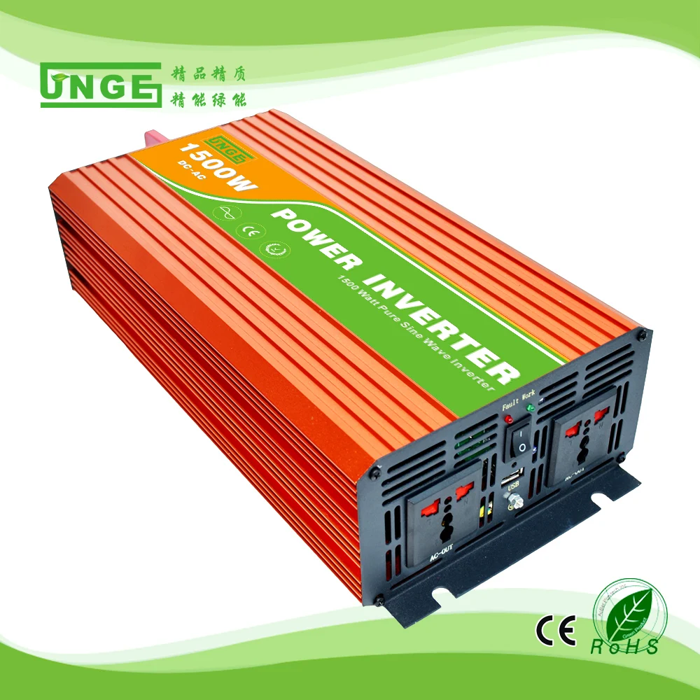 1.5KW/1500W 12/24/48V To 100/110/120/220/230/240VAC 50/60Hz Residential Home High Frequency Use Pure Sine Wave Off Grid Inverter