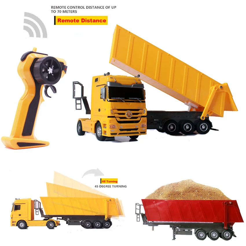 2.4GHZ big RC toy Dumper Tilting Cart remote Control Tip Lorry Auto Lift Engineer Container car Vehicle Toys gift brinquedos