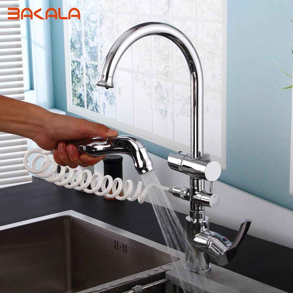

BAKALA Torneira Cozinha Contemporary kitchen faucet brass pull mixer faucet kitchen mixer S-173
