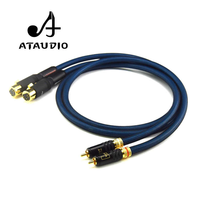 ATAUDIO Hifi XLR Female to RCA Male Cable  G5 Silver-Plated 2 RCA to 2 XLR Cable