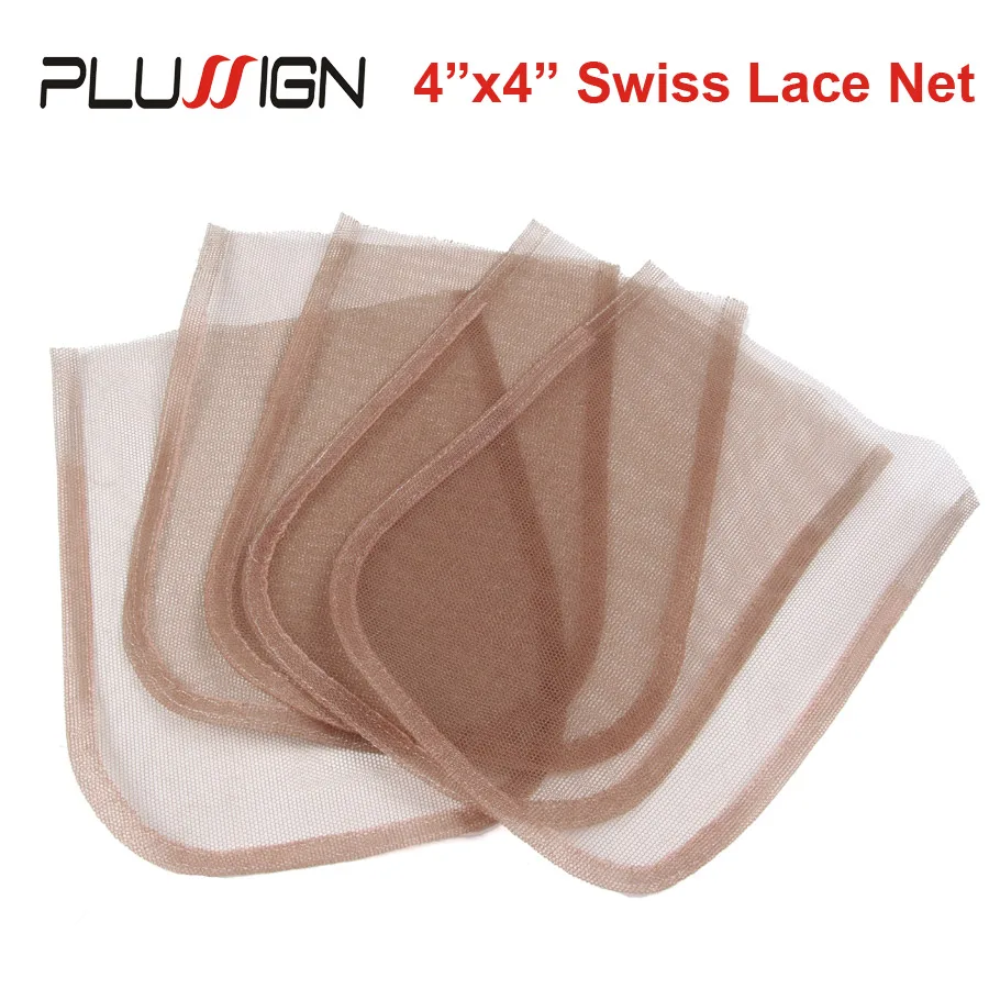 Best 4x4 5x5 13x4 13x6 360 Top Swiss Lace Frontal Closure Net Basement Foundation Wig Hair Weaving Net Wholesale 5 Pcs/Lot