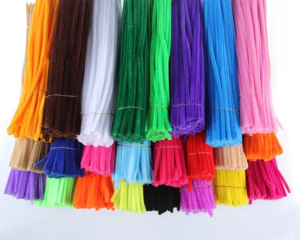 LFAYER 100pcs Montessori Materials Chenille Children Educational Toy Crafts For Kids Colorful Pipe Cleaner Toys Craft