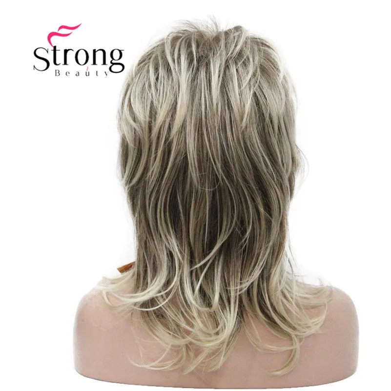 StrongBeauty Long Shaggy capas Ombre rubia clásica gorra sintético peluca pelucas de mujer color opciones