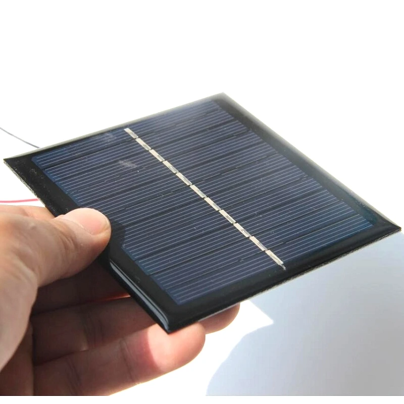 Customized 1W 5.5V Mini Solar Panels Epoxy Solar Cell with Wire DIY Small Solar Power System Educational Plate 10PCS