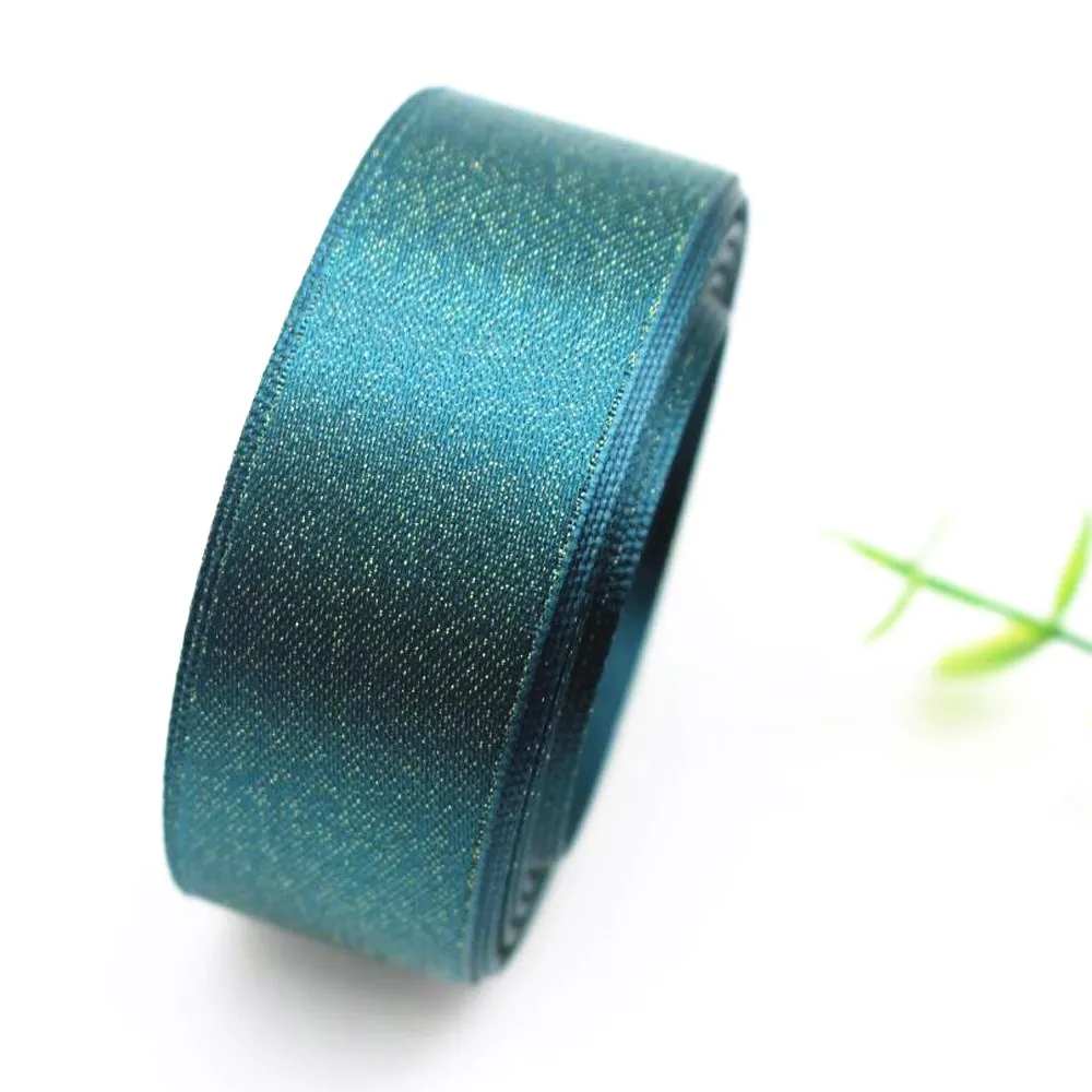 10 Yards 22MM Double-Sided Gold Silver Wire Ribbon With DIY Handmade Materials Gift Wrapping Headwear Belt