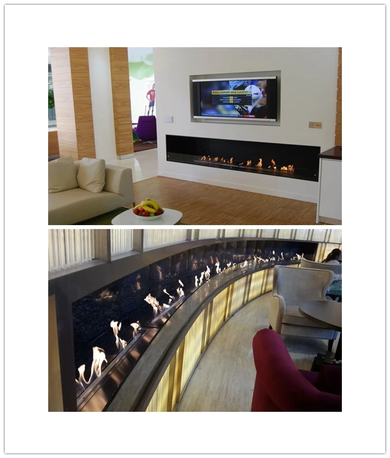 

Inno-Fire 48 inch silver or black wifi real fire intelligent indoor auto fireplace on bioethanol