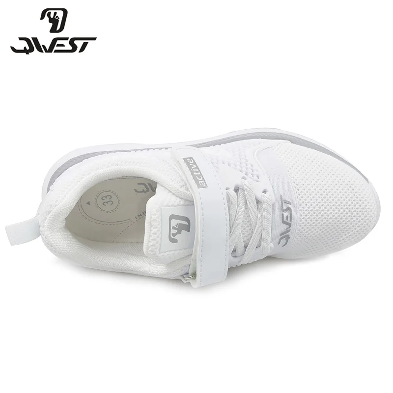 QWEST New Brand Fashion Size 31-37 Comfortable Spring &Autumn Breathable Hook &Loop Kids Sneakers For Girl 91K-NQ-1265