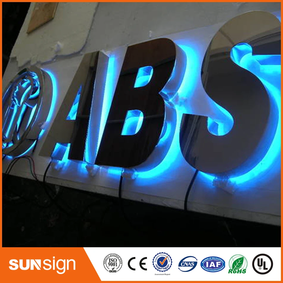 Custom  stainless steel LED Backlit letters signs