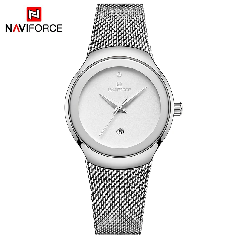 NAVIFORCE Fashion Casual Lady Watch Stainless Steel Quartz Women Watches Calendar Waterproof Girl Clock Female Relogio Feminino