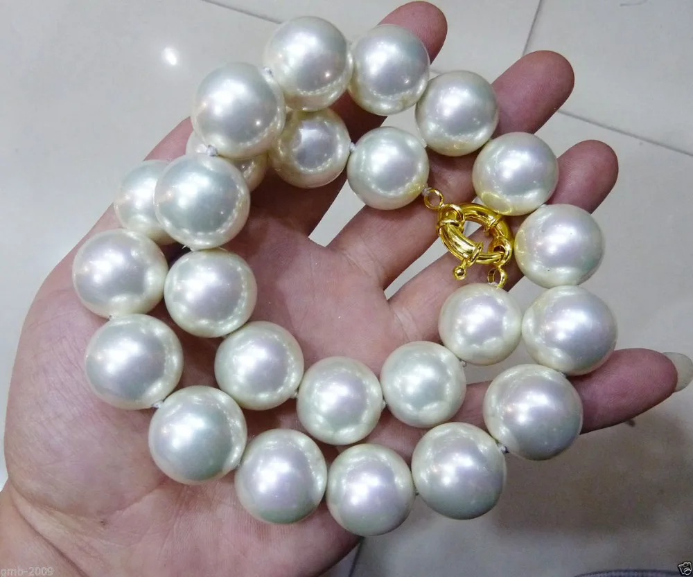 

Lovely Women's Wedding Jewelry shipping>>> >>>RARE Huge 16mm White South Sea Shell Pearl Necklace 17" AAA+