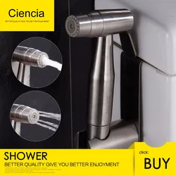 Ciencia 304 스테인레스 스틸 브러시 니켈 더블 워터 모드 비데 분무기, Shattaf 변기 세척용 핸드 헬드 샤워