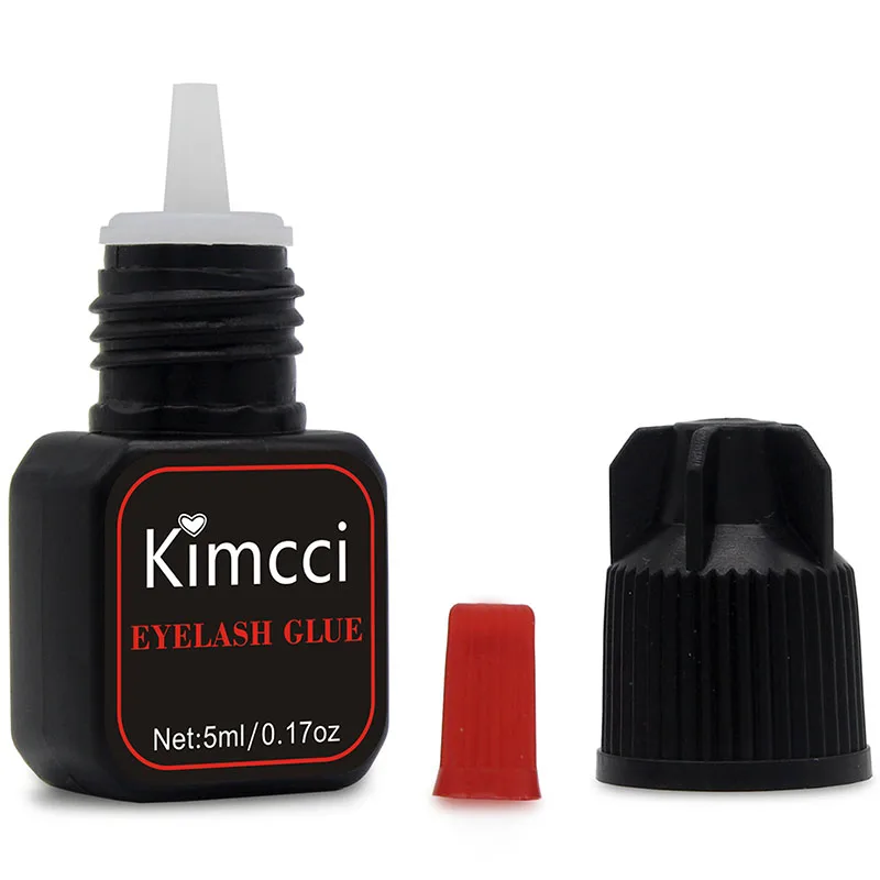 Kimcci 5ml /10ml Eyelash Extension Glue 1-3 Seconds Fast Drying Eyelashes Glue Pro Lash Glue Black Adhesive Retention Long Last