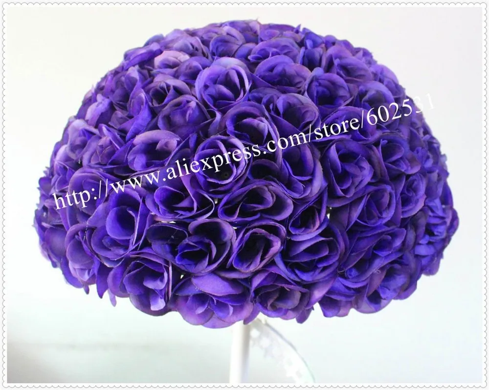 SPR Free shipping-40cm wedding silk kissing ball purple-plastic inner pomander kissing ball