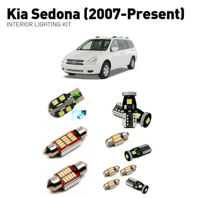 

Led interior lights For Kia sedona 2007+ 11pc Led Lights For Cars lighting kit automotive bulbs Canbus