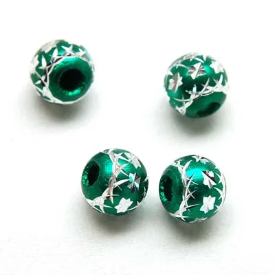 

Aluminium Round Beads 12mm ,Green