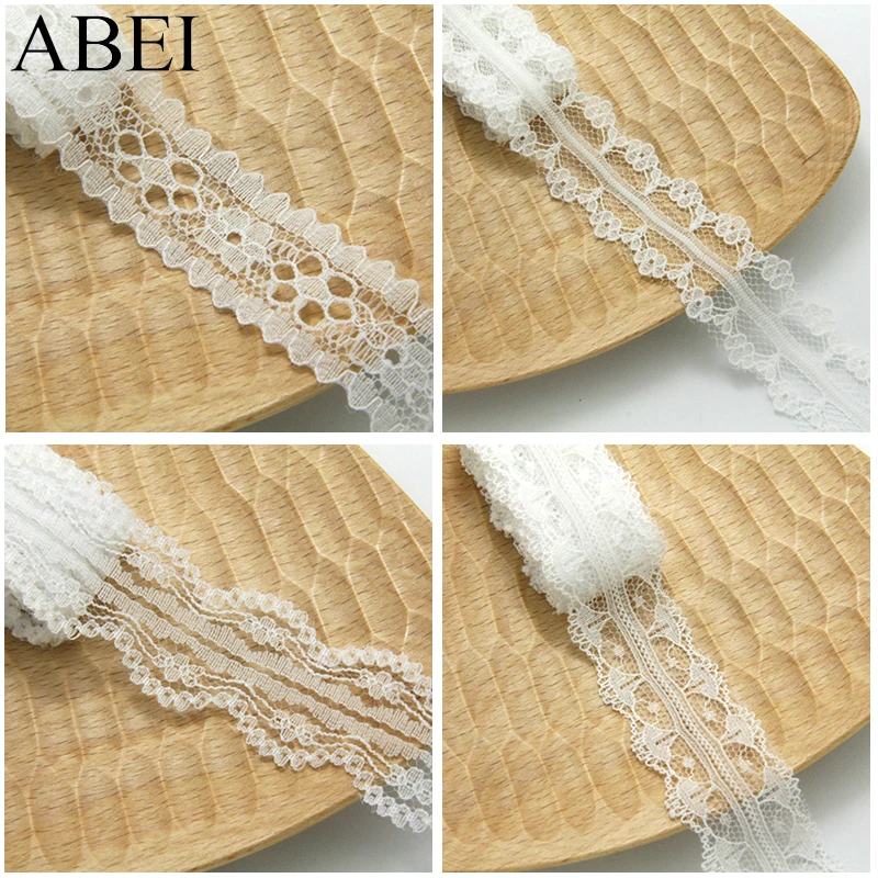 30yards/lot No Elastic Lace Ribbon DIY Wedding Party Dress No-Stretch Lace Fabric Trims Handmade Baby Favor Scrapbooking Decors