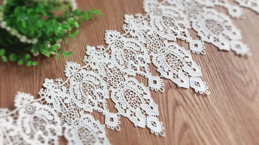 

10 yrds Deluxe Micro Fiber Venice African lace Trim Accessories with scallops for DIY Sewing Wedding Crochet Homewear Furnishing