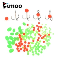 Cuentas luminosas suaves para pesca, anzuelos triples, anzuelos de huevo, atado de moscas, plantilla de hielo Sabiki, Accesorio luminoso, naranja, rojo y verde, 100 unidades
