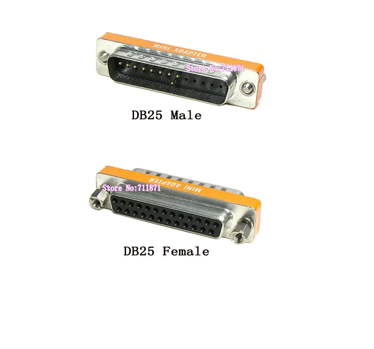 Male to Female DB25 Serial Adapter DB25 Serial Port Connector D-sub 25 Pin Male Female joint Adapter DB25P 9P male 25Pin Female