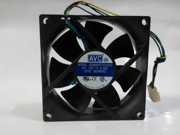 

AVC 8CM 8025 DS08025T12UA052 12V 0.35A 4 Pin speed control fan