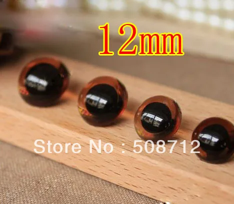 

Free shipping!!!!12mm 100pairs brown color Safety Eyes/ SLIT PUPIL Plastic Sew-On EYES