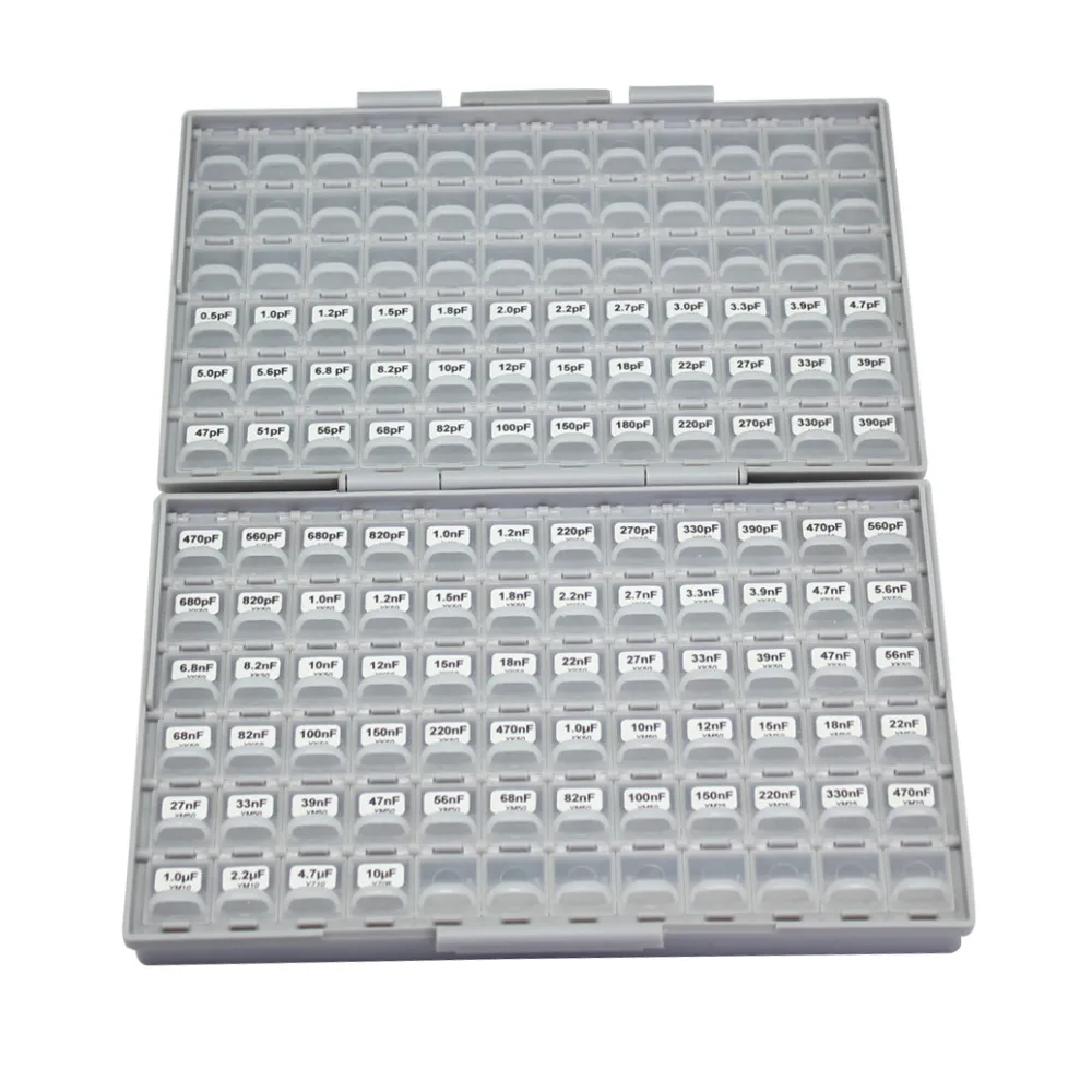 AideTek SMD 0603 Engineering Sample Capacitor box Kit 100 Values x 50pcs in BOX-ALL NPO 10UF assorted plastic part toolbox C0650