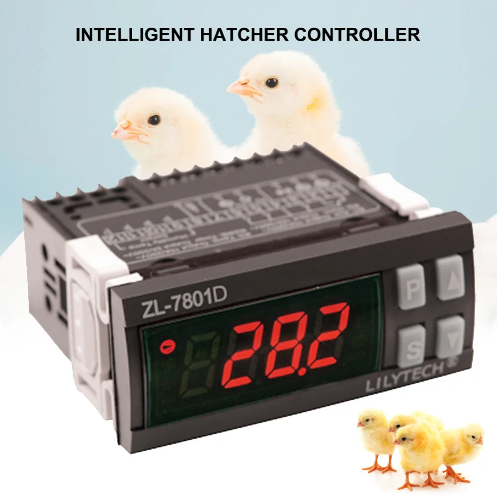 Yieryi ZL-7801D LCD Digital Hatching Egg Controller Incubator Temperature Humidity Controller Egg Incubator 110-240(V)