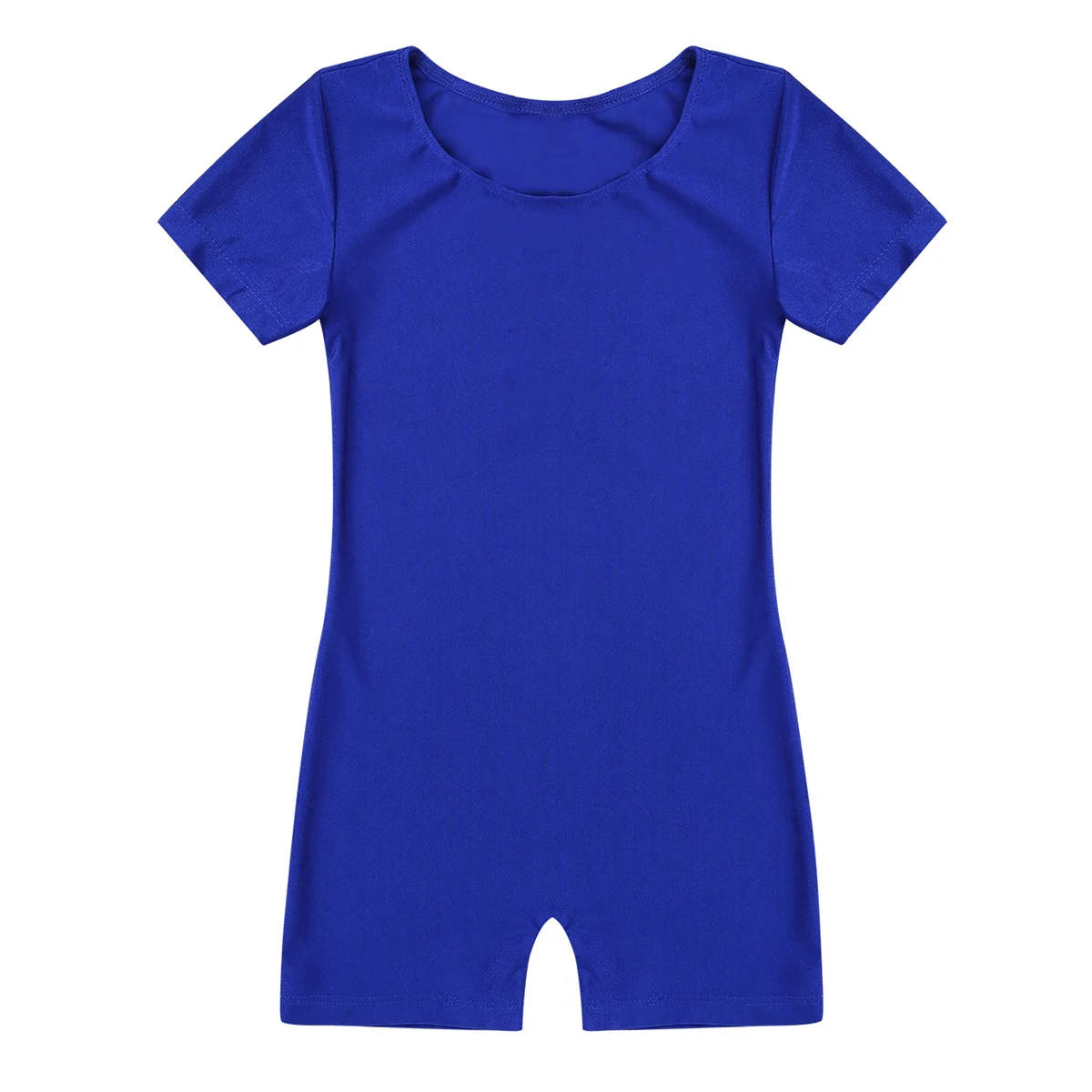 Unisex Boys Girls Short Sleeves Gymnastics Leotard Bodysuit Dancewear Solid Color Slim Fit Stretchy Kids Ballet Dance Jumpsuit