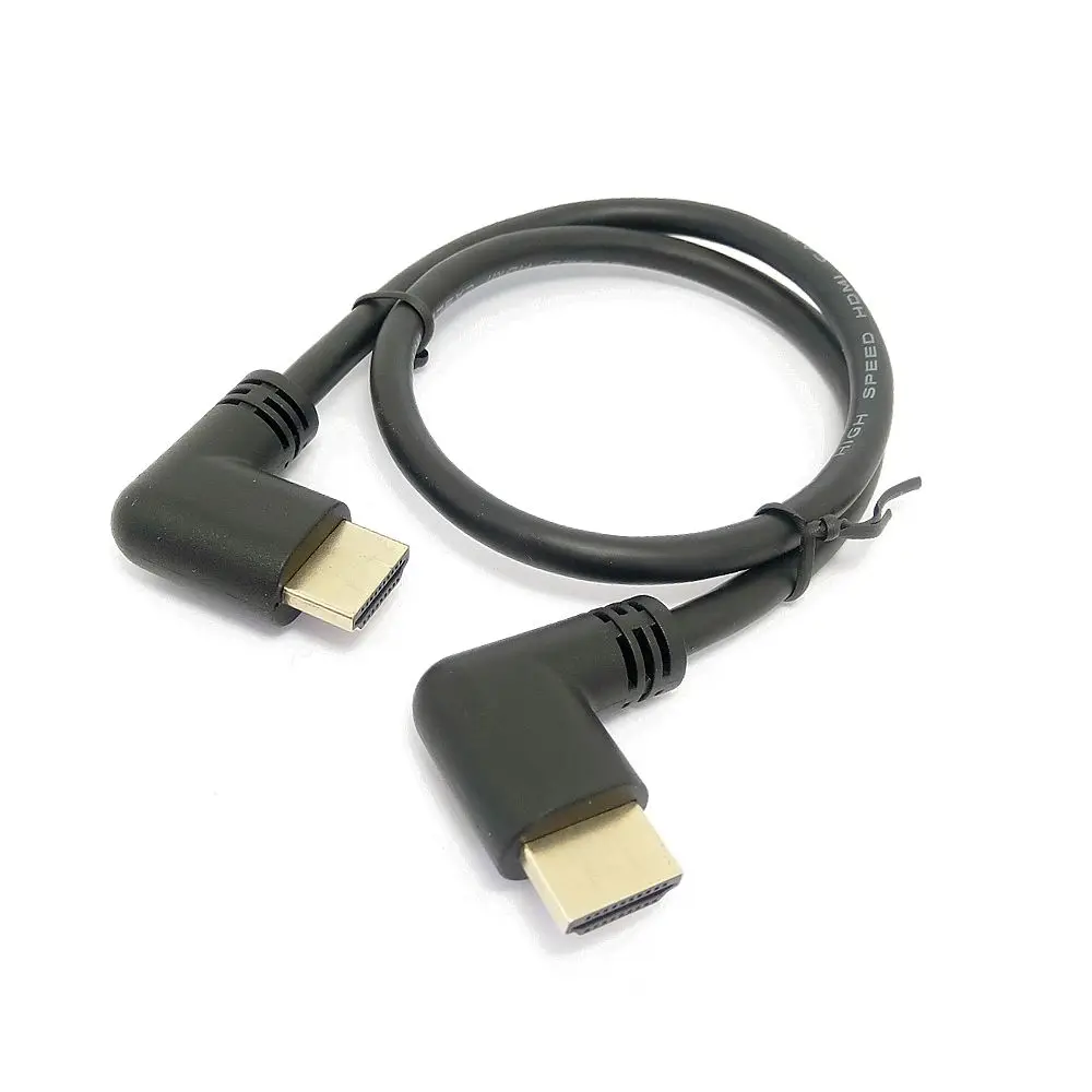 HDMI 2.0 4K 3D Dual 90 Degree Left Angled HDMI Male to Left Angled HDMI Male HDTV Cable for DVD PS3 PC 15cm/50cm/180cm