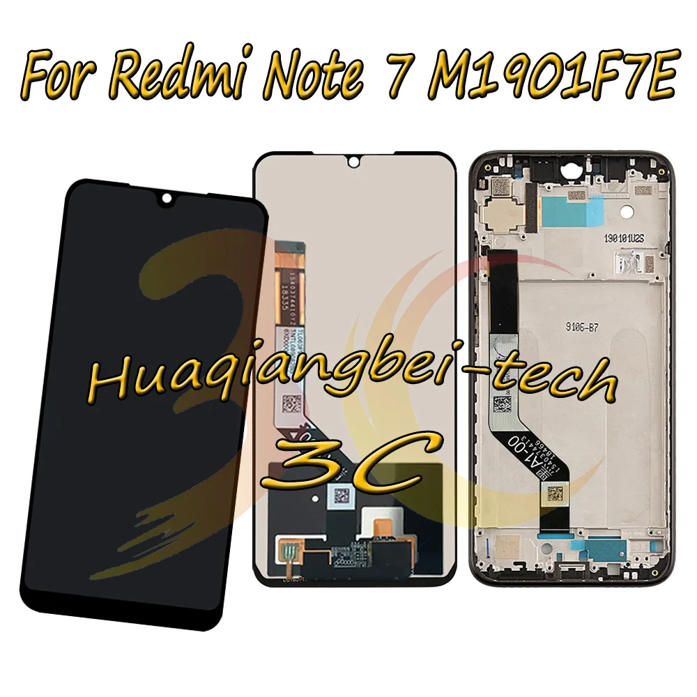 

6.3'' New For Xiaomi Redmi Note 7 M1901F7E / M1901F7C / M1901F7H Full LCD DIsplay + Touch Screen Digitizer Assembly With Frame