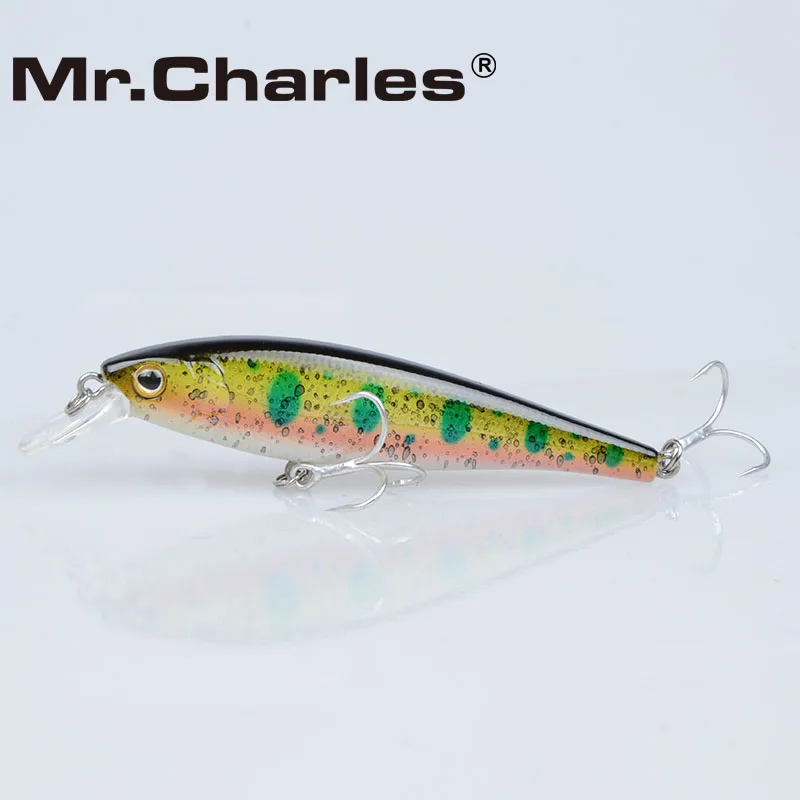 Mr.Charles CMC019-señuelo de pesca, cebo duro flotante de 80mm/9g, 0-1m, calidad profesional, Crankbait