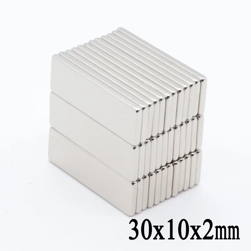 20pcs N35 30x10x2 mm Neodymium Magnet  Permanent Block NdFeB Small Super Powerful Strong Magnetic Magnets For Crafts